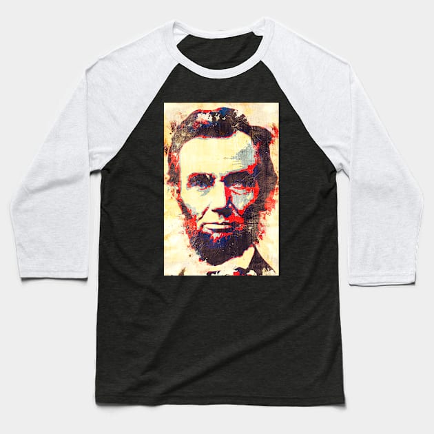 Abraham Lincoln Paint Baseball T-Shirt by Nerd_art